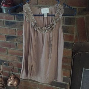 Tan Anthropologie fashion tank